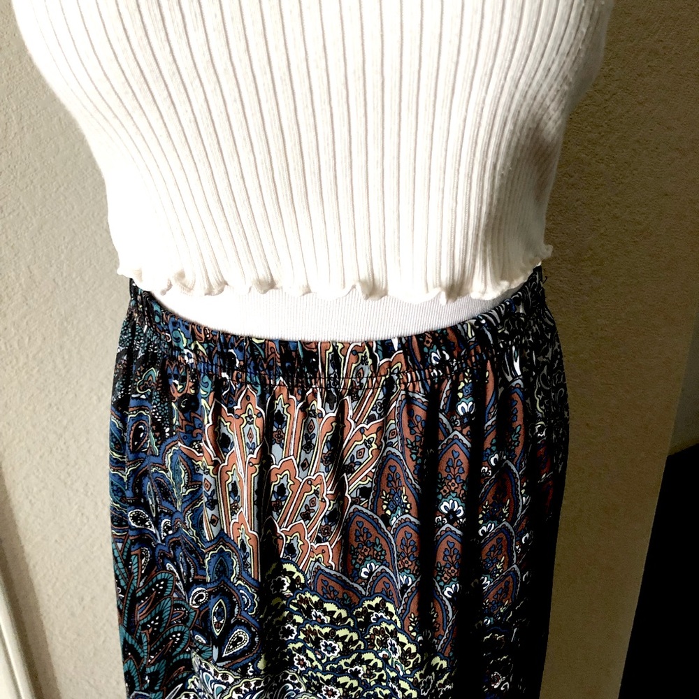 Vintage Midi Cottage Core Miss Ashley Pull on Skirt Size XL Tiered - Picture 10 of 12